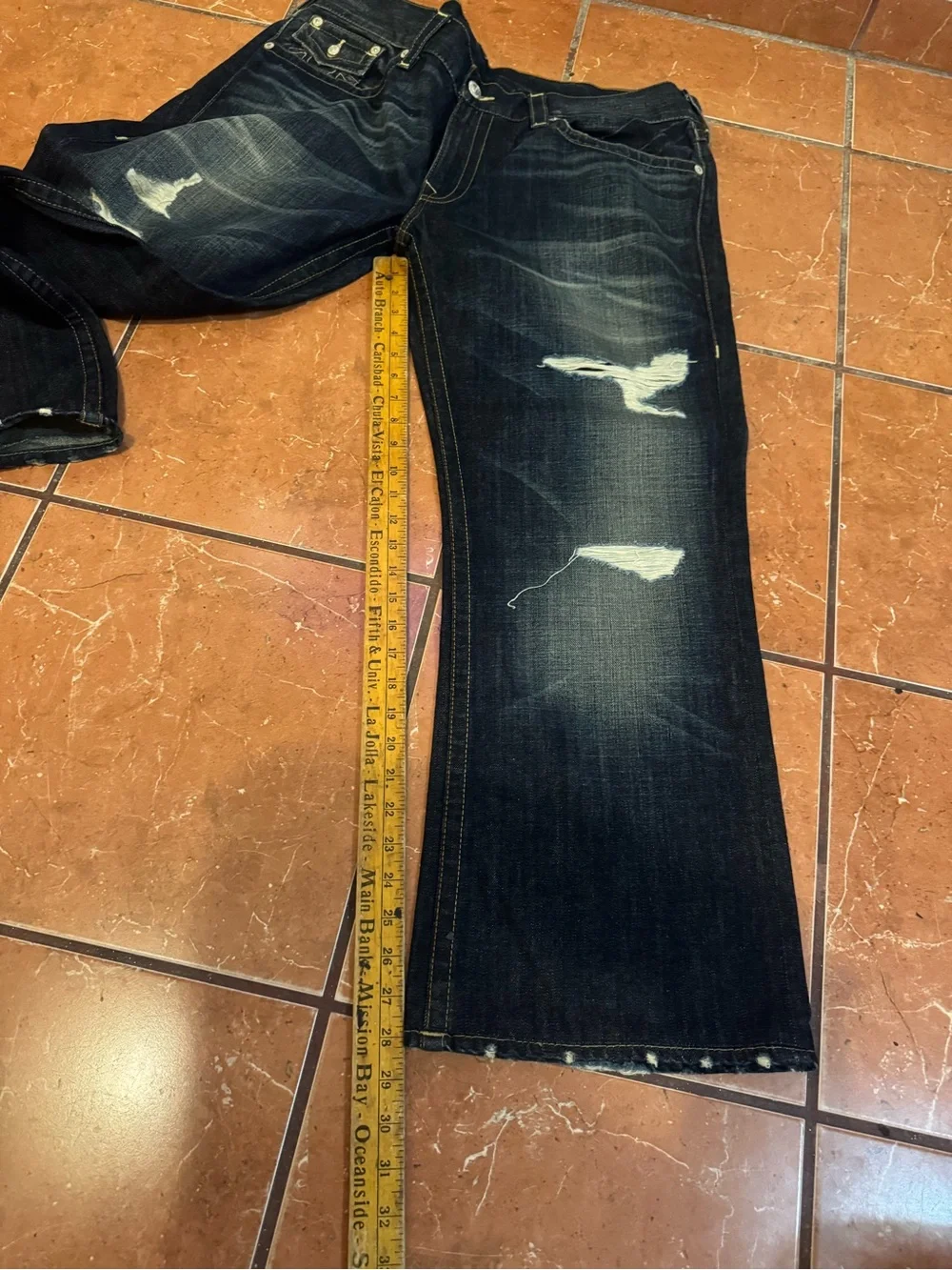 True Religion Men's Dark Blue Bootcut Jeans